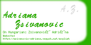 adriana zsivanovic business card